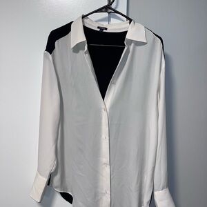 Express Black and White Button Down Shirt